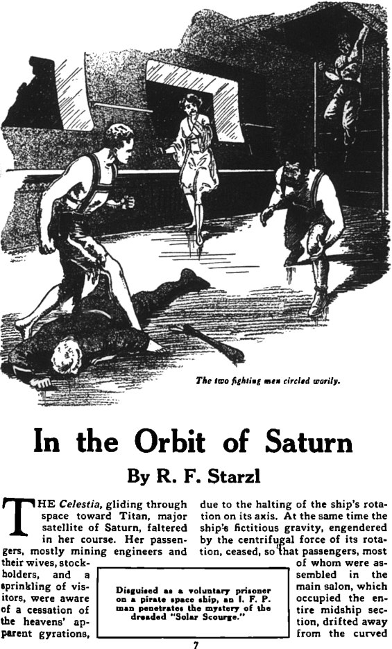 In The Orbit Of Saturn by R.F. Starzl from Astounding, October 1931